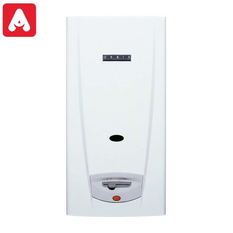 CALEFON ORBIS 315 BBO BCO GN 14 LTS. BOTONERA C/ENCENDIDO C/SENSOR HUMO