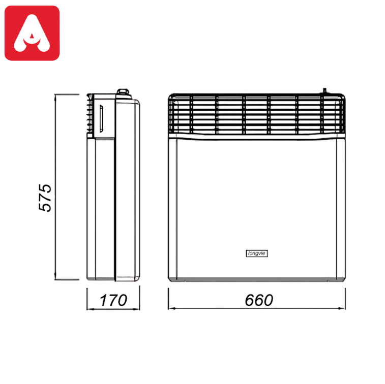 CALEFACTOR LONGVIE EBA 5S MG 5000 CH TB L/RECTA
