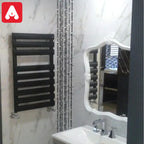 TOALLERO RADIARTE FIRENZE 80 NEGRO ALUM.C/KIT BUJES INCL.