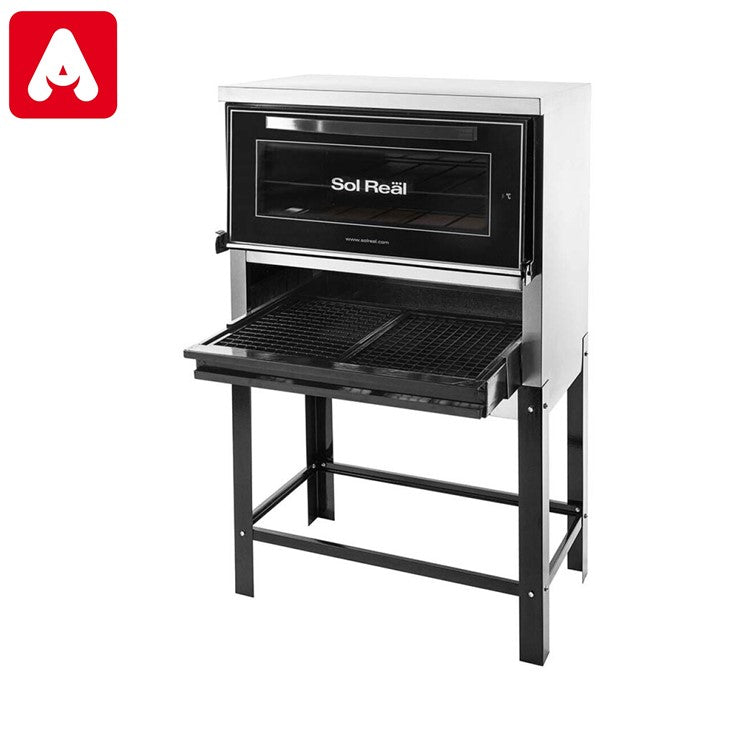 HORNO PIZZERO SOL REAL 667 GNVV H/VISOR 06 MOLDES GAS GN ACERO C/PARRILLA