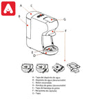 CAFETERA ELECTRICA KANJI KJH-CM1500MC01 MULTICAPS. ROJA - 4604483