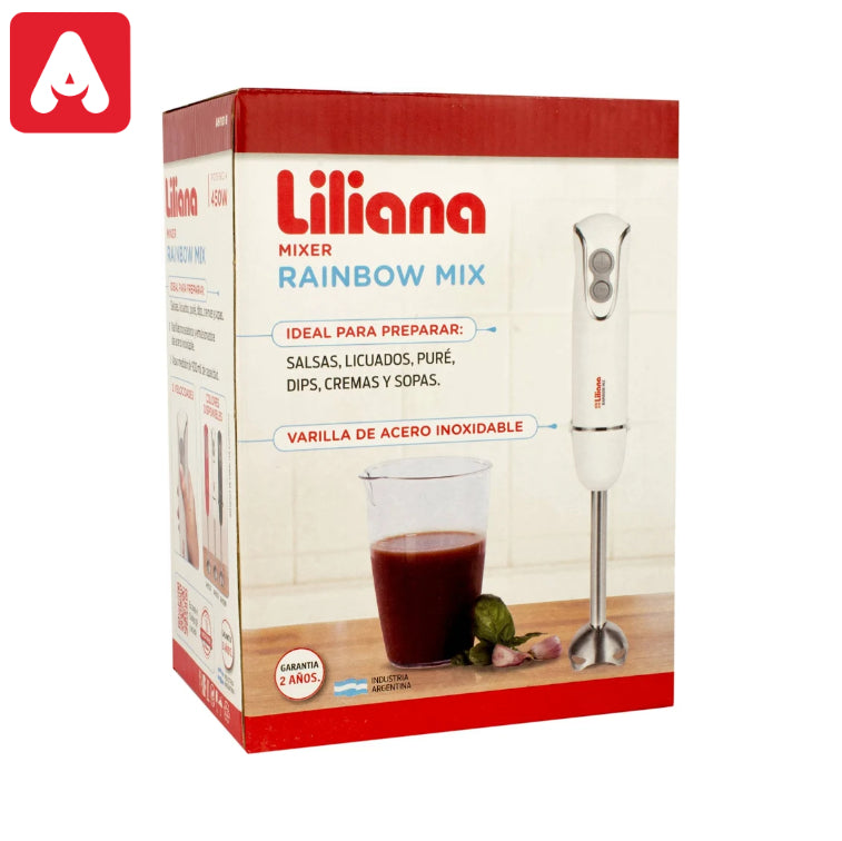 LICUADORA DE MANO LILIANA AH 101B BCA.2 VEL. VASO 900CM2 - 4604637