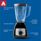 LICUADORA OSTER BLSTKAPBRD NEGRA 1.25LTS.12 VEL. 550W. V/PLASTICO - 4605622