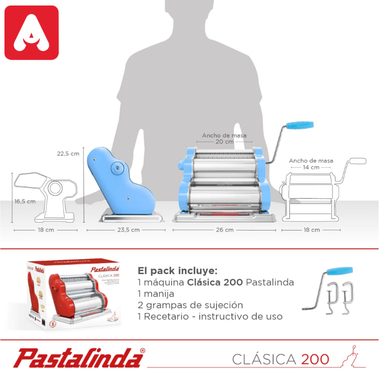 FABRICA DE PASTAS PASTALINDA CLASICA 200 CELESTE -4605957
