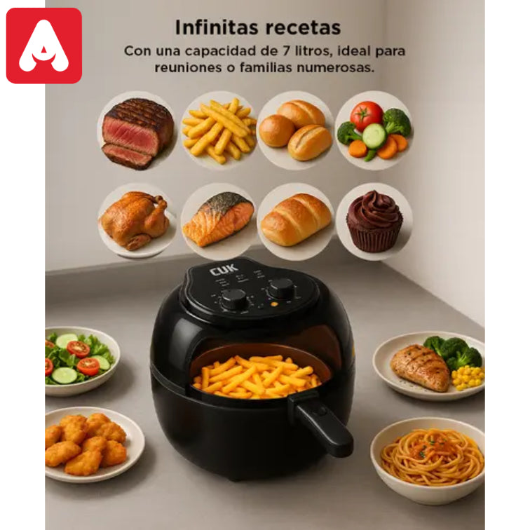 FREIDORA DE AIRE GADNIC FREI0002 NEGRA 7.0LTS. CUK - 4607469