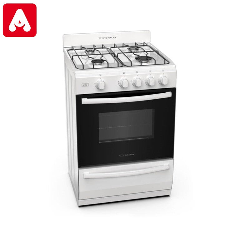 COCINA ORMAY VITA BLANCA MG 4H. PARRILLA REJILLAS ESMALTADAS