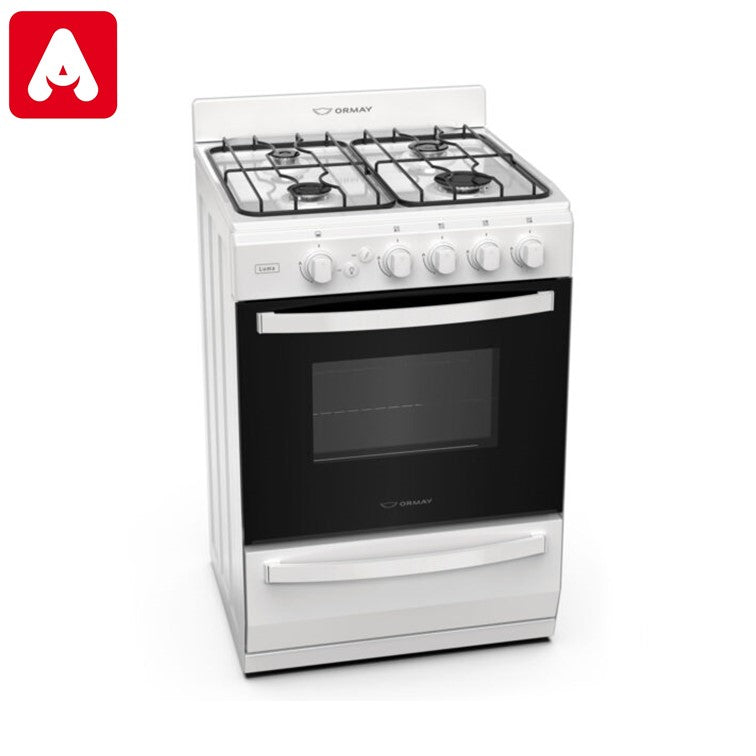 COCINA ORMAY LUMA BLANCA MULTIGAS 4H. PARRILLA REJILLAS ESMALTADAS - 4608146