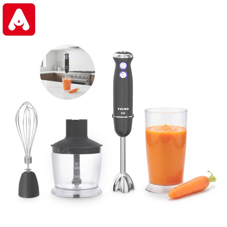 LICUADORA DE MANO YELMO LM-1535 800W BOLS PICADOR C/ACCESORIOS