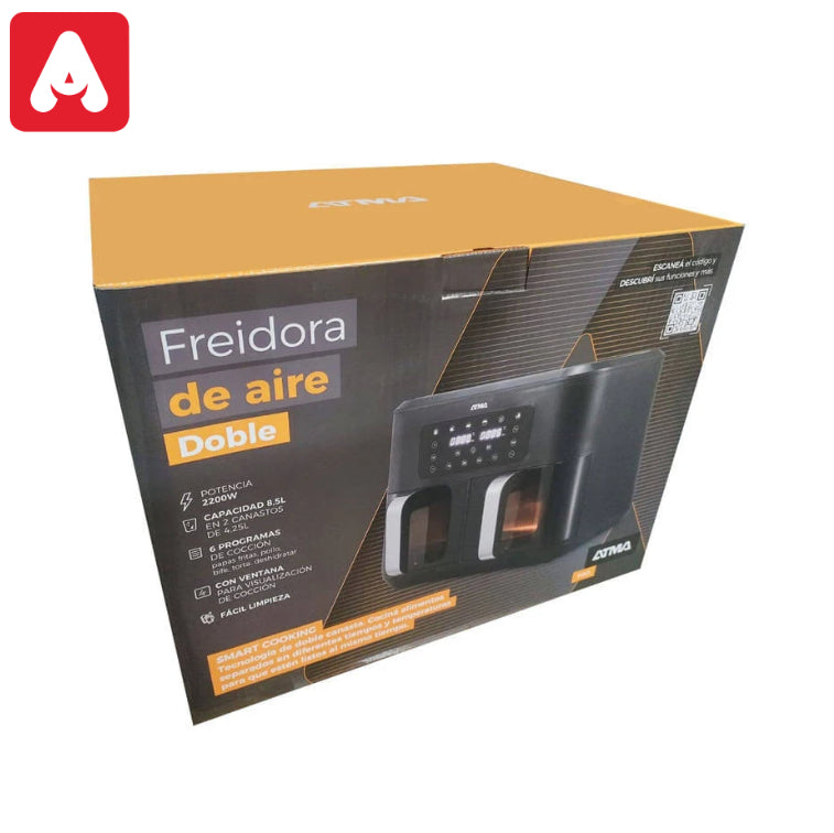 FREIDORA DE AIRE ATMA FRD248AP 2200W DOBLE CANASTA 4.25LTS 6 PROGRAMAS - 4608981