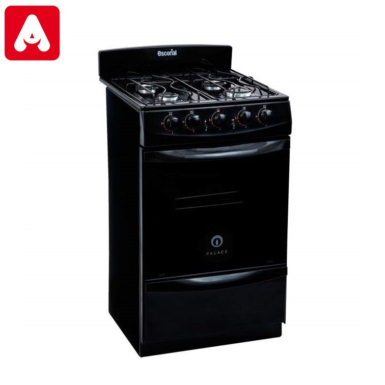 COCINA ESCORIAL PALACE CRISTAL NEGRA GAS NATURAL 4 HORNALLAS PARRILLA - 4609170