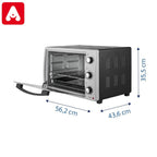 HORNO ELECTRICO TRAMONTINA 48335 55 LTS 2000W 3NIV. SILVER COOK