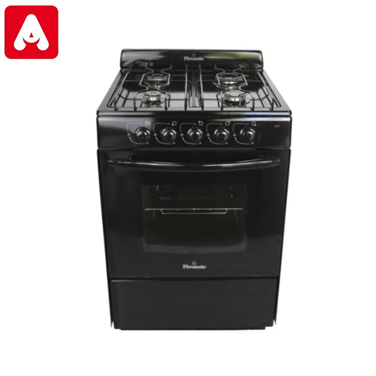 COCINA FLORENCIA 5507F NEG MG SIN PARRILLA VIDRIO DOBLE HORNO VAL/SEG.