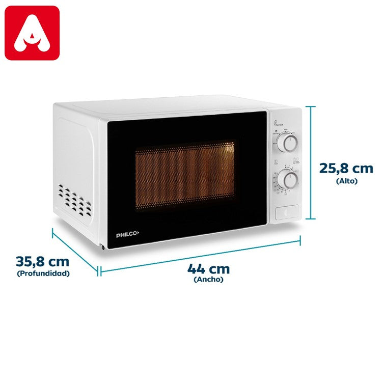 MICROONDAS PHILCO MPHRW20UAN 20LTS.BCO.MANUAL