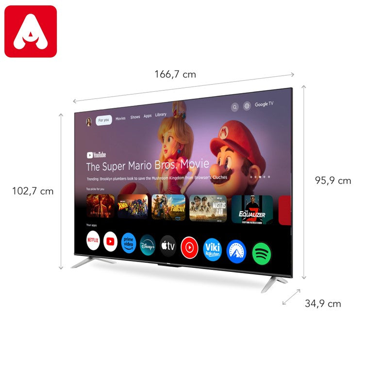 TV LED RCA 75" G75P7UD-F SMART GOOGLE DOLBY DIGITAL