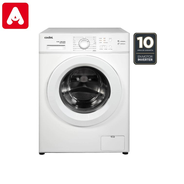 LAVARROPAS CODINI AIAFE6010B 6KG INVER.BCO 1000RPM C/FRONTAL