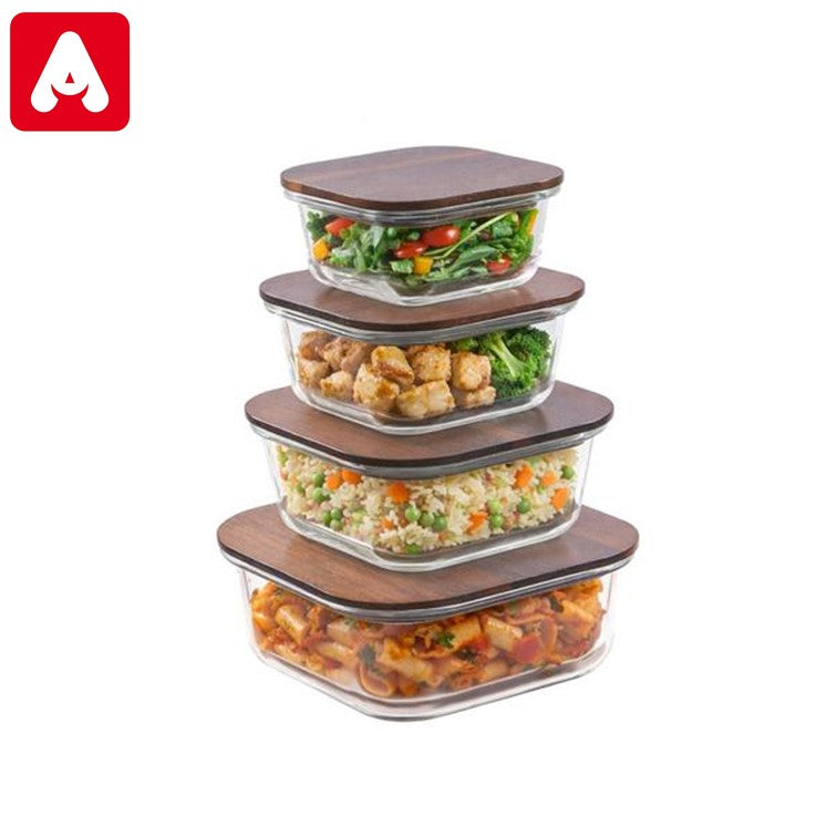 SET X4 TAPER GADNIC FRASKI11 DE VIDRIO TAPA HERMETICA MICROO/HORNO