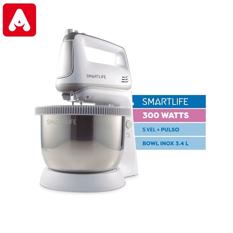 BATIDORA SMARTLIFE HRM5035IX 300W. 5 VEL. BOWLA INOX