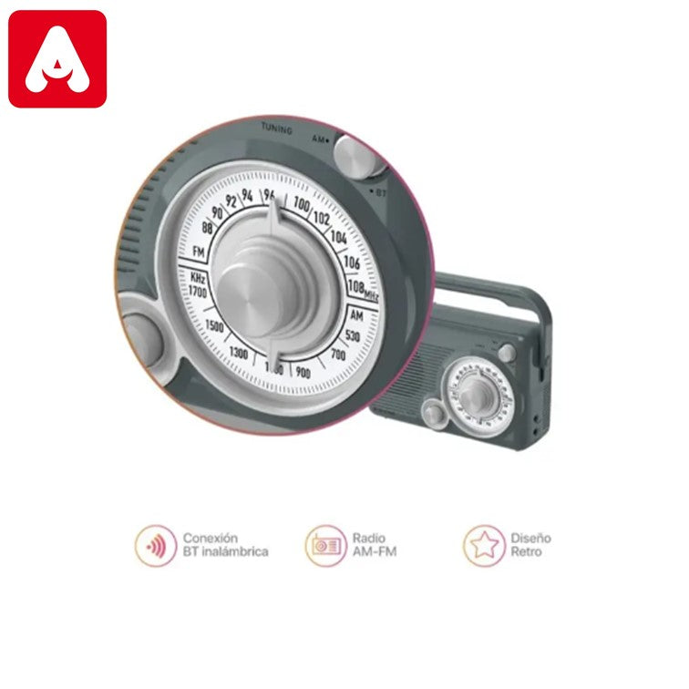 RADIO PORTATIL RANSER RR-507N AM/FM BLUETOOTH BATERIA RECARGABLE